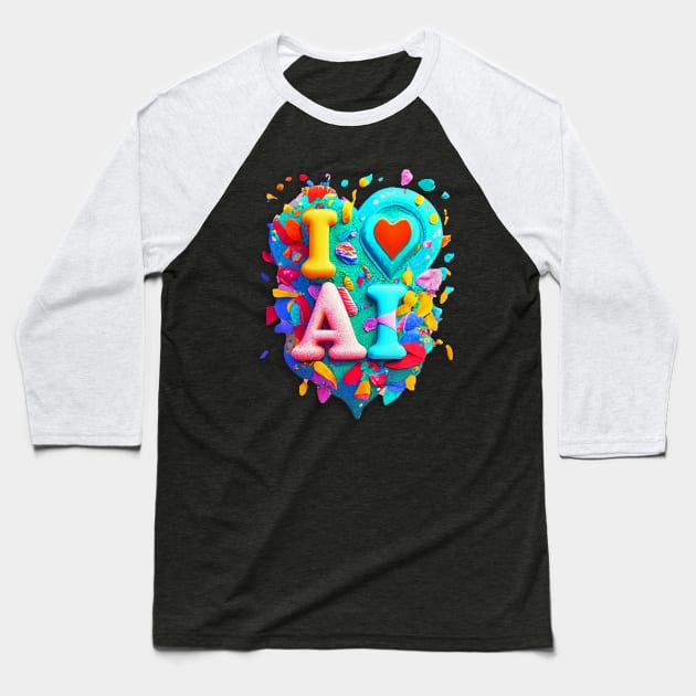 I Love AI Baseball T-Shirt by Tees 4 Thee